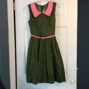 Pinup Couture olive and pink dress with tags sz SM